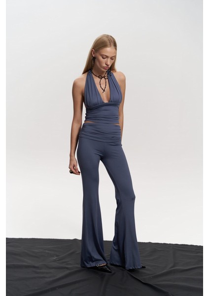 Jody Indigo Crop Pantolon Takım