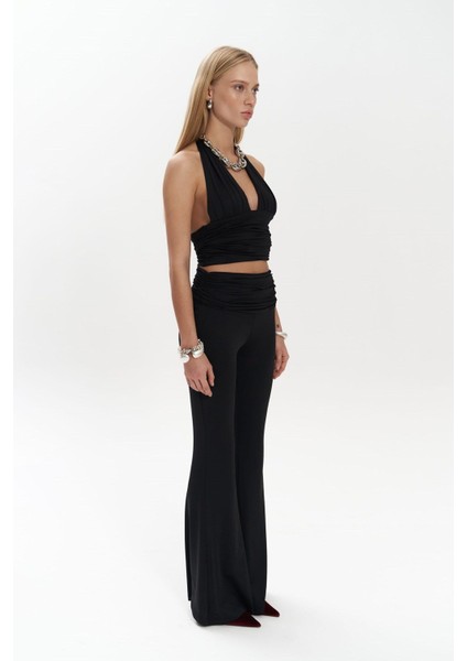 Jody Siyah Crop Pantolon Takım modelleri