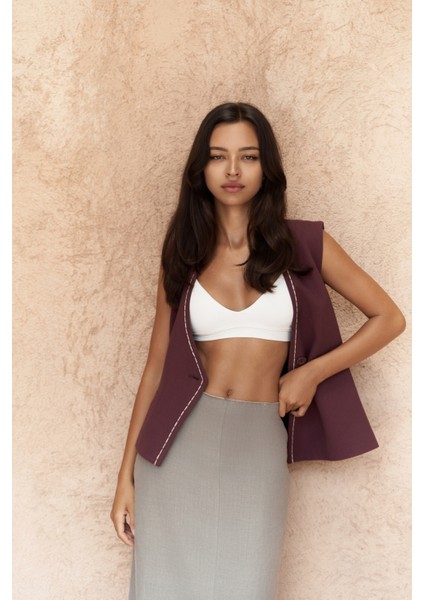 Maysa Nakış Detay Bordo Yelek fırsatları