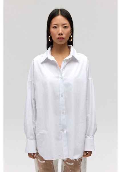 Phoebe Oversize Beyaz Gömlek modelleri