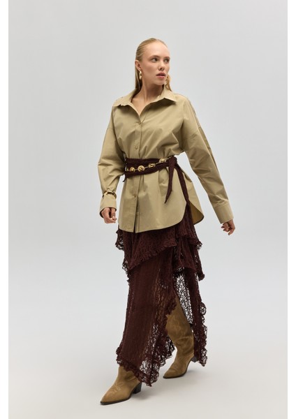 Phoebe Oversize Taş Gömlek modelleri