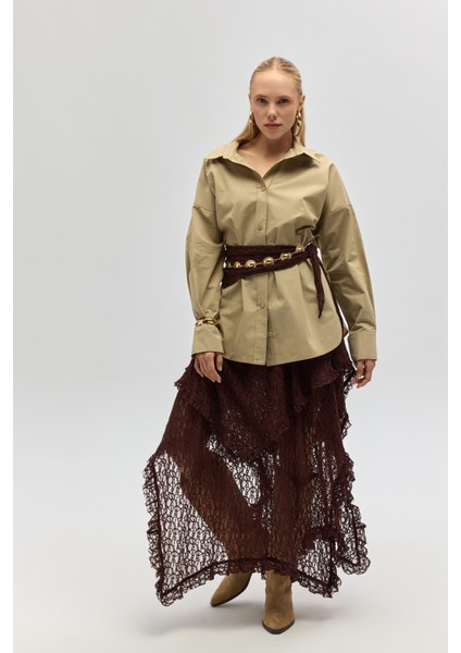 Phoebe Oversize Taş Gömlek fırsatları