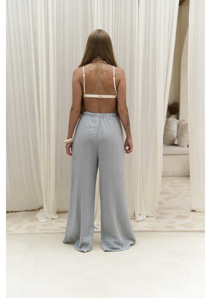 Bima Yırtmaç Detaylı Gri Pantolon modelleri