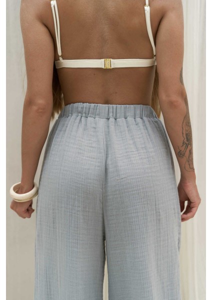 Bima Yırtmaç Detaylı Gri Pantolon indirimleri