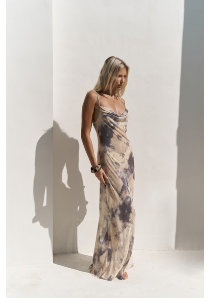 Chomhan Askılı Degaje Sarı Uzun Elbise fırsatları