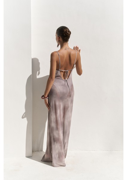 Chomhan Askılı Degaje Duman Uzun Elbise fırsatları