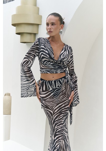 Pnaisyonist Uzun Kol Siyah Crop Etek Takım indirimleri