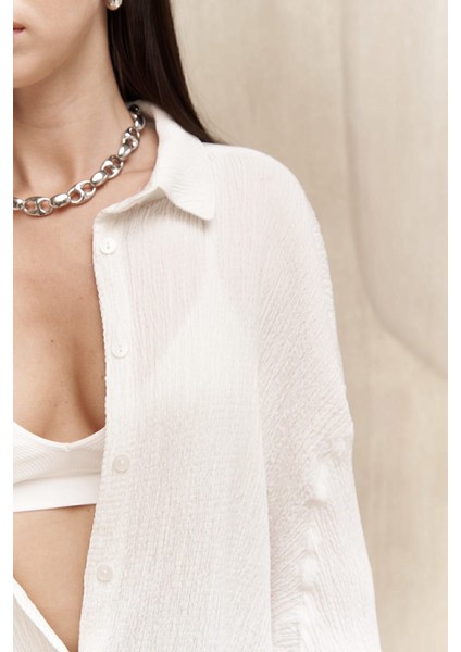 Durres Beyaz Oversize Gömlek fiyatları