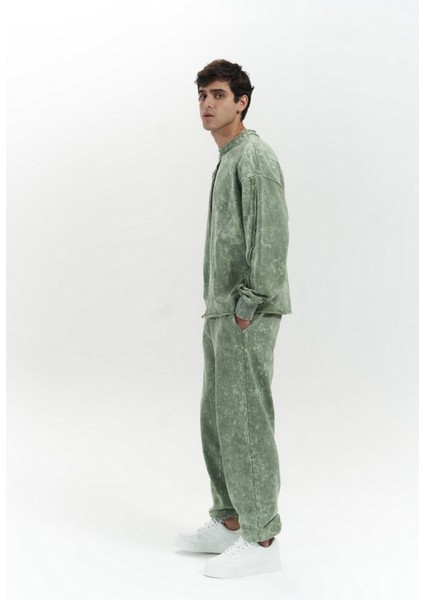 Renee Batik Yıkamalı Yeşil Erkek Eşofman Takım modelleri