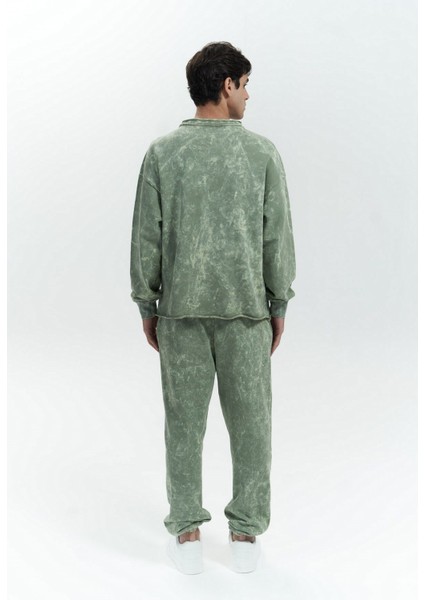 Renee Batik Yıkamalı Yeşil Erkek Eşofman Takım fırsatları