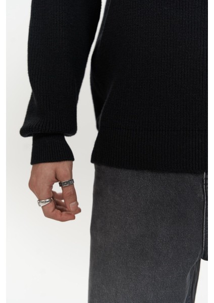 Mathis Siyah Balıkçı Yaka Erkek Triko Kazak indirimleri