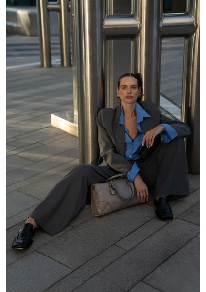 Jessical Çizgili Füme Pantolon