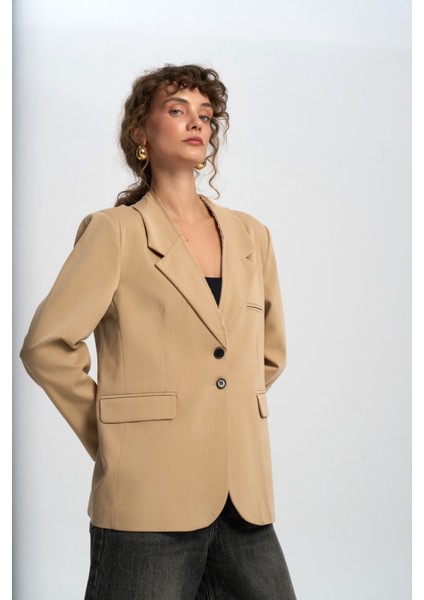 Volda Yaka Detay Vizon Blazer fırsatları