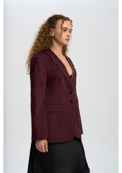 Volda Yaka Detay Bordo Blazer fırsatları