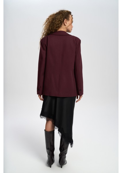 Volda Yaka Detay Bordo Blazer indirimleri