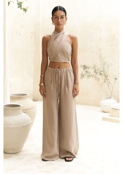 Moira Vizon Keten Crop Pantolon Takım fiyatları