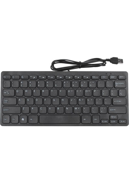 Kablolu Klavye Ultra Ince Sessiz Küçük Boyut 78 Tuşlu Mini Multimedya USB Klavye Dizüstü Bilgisayar Için (Yurt Dışından)