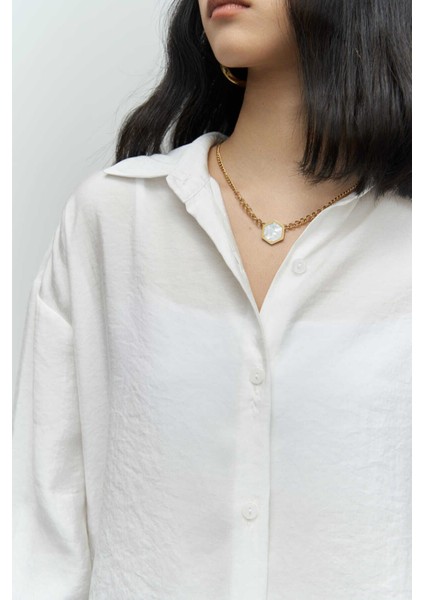 Zaria Beyaz Oversize Gömlek fırsatları