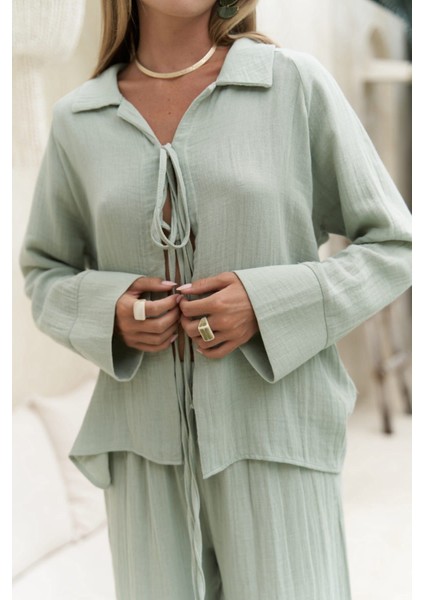 Bali Boncuklu Çağla Müslin Takım modelleri