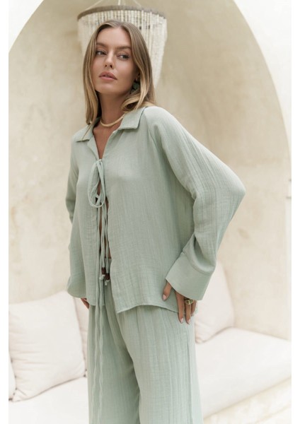 Bali Boncuklu Çağla Müslin Takım indirimleri