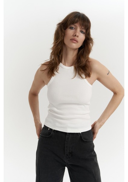 Bone Beyaz Yıkamalı Fitilli Crop fiyatları