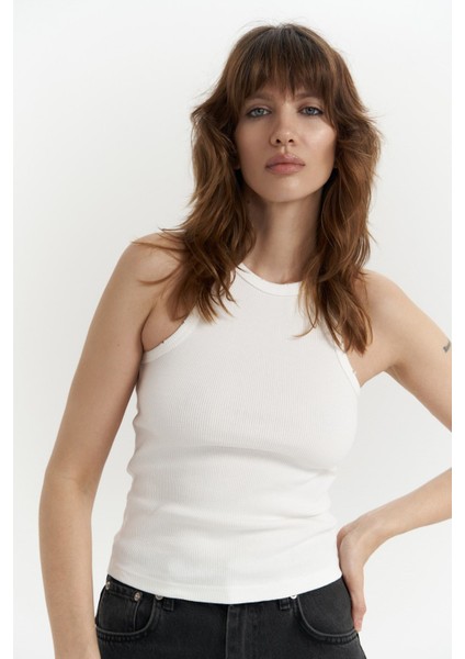 Bone Beyaz Yıkamalı Fitilli Crop modelleri