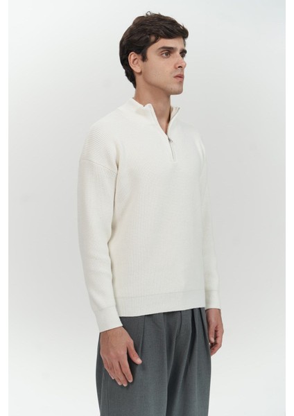 Mathis Ekru Balıkçı Yaka Erkek Triko Kazak modelleri