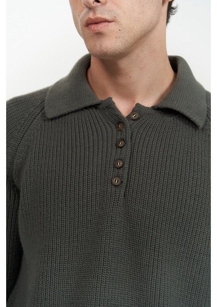 Vander Düğme Detay Antrasit Erkek Triko Kazak indirimleri