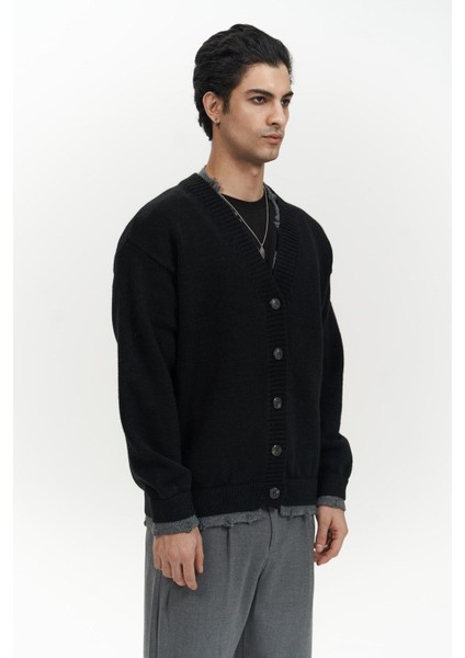 Raid Çift Yaka Siyah Erkek Triko Hırka fiyatları