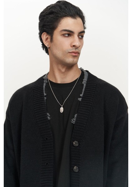 Raid Çift Yaka Siyah Erkek Triko Hırka fırsatları