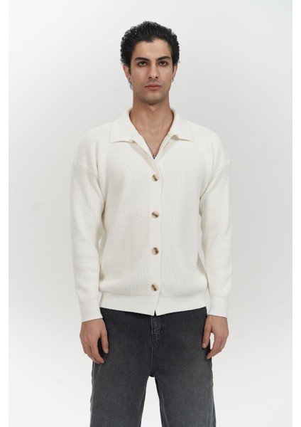 Bastian Düğme Detay Ekru Erkek Triko Hırka fiyatları