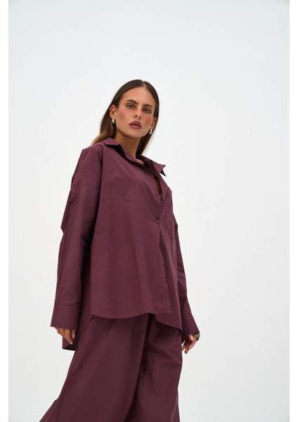 Josie Oversize Bordo Gömlek fiyatları