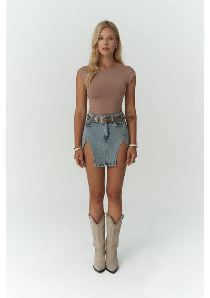 Nives Sırt Dekolteli Vizon Crop fiyatları