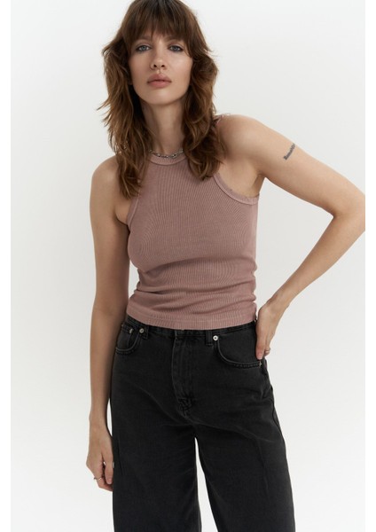 Bone Pudra Yıkamalı Fitilli Crop modelleri