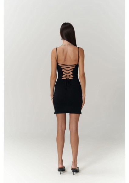 Sunrise Siyah Sırt Dekolteli Kısa Triko Elbise fırsatları