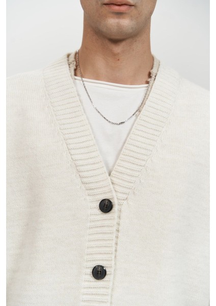 Raid Çift Yaka Ekru Erkek Triko Hırka indirimleri