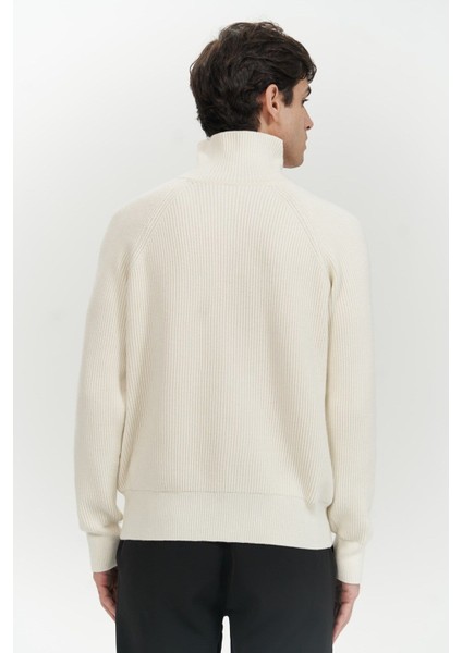 Brock Tam Fermuarlı Ekru Erkek Triko Kazak fırsatları