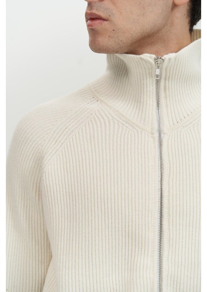 Brock Tam Fermuarlı Ekru Erkek Triko Kazak indirimleri