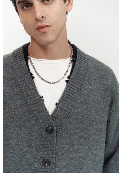 Raid Çift Yaka Füme Erkek Triko Hırka indirimleri