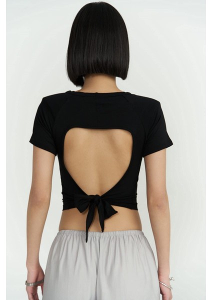 Perla Vatkalı Siyah Crop Bluz fiyatları