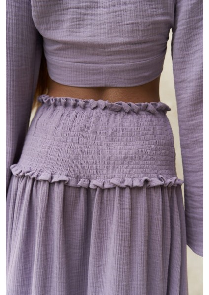 Marshanda Lila Crop Etek Takım indirimleri