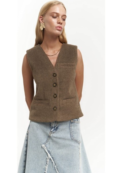 Pace Soft Kahve Kısa Yelek