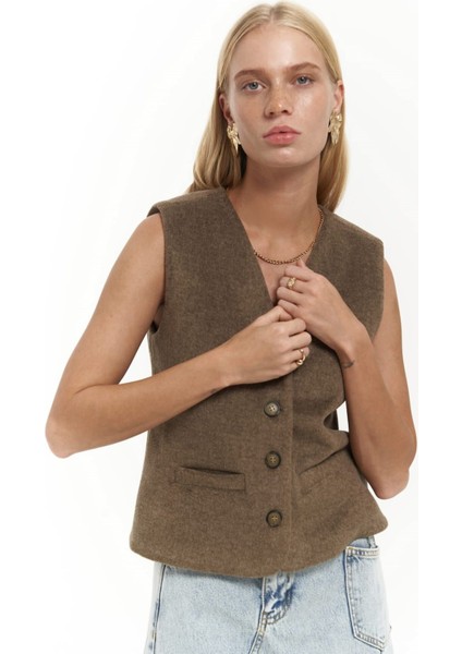 Pace Soft Kahve Kısa Yelek indirimleri