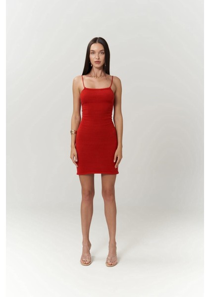 Sunrise Kırmızı Sırt Dekolteli Kısa Triko Elbise fiyatları