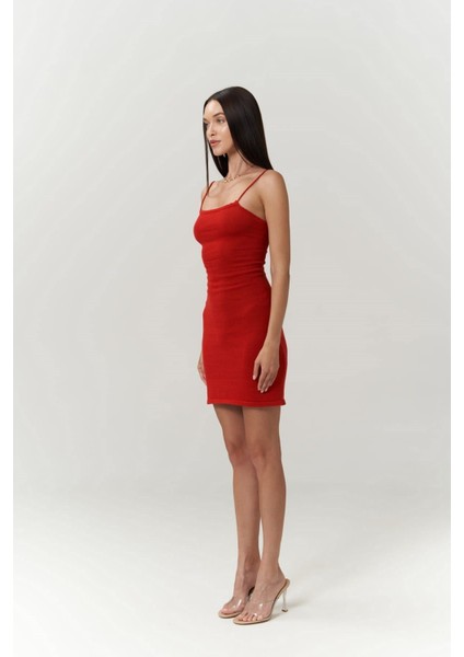 Sunrise Kırmızı Sırt Dekolteli Kısa Triko Elbise modelleri