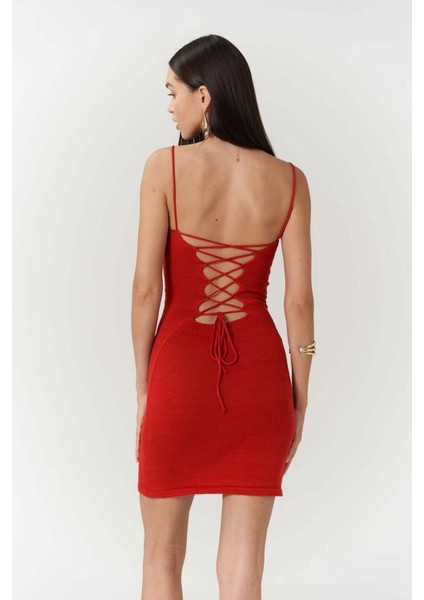 Sunrise Kırmızı Sırt Dekolteli Kısa Triko Elbise fırsatları