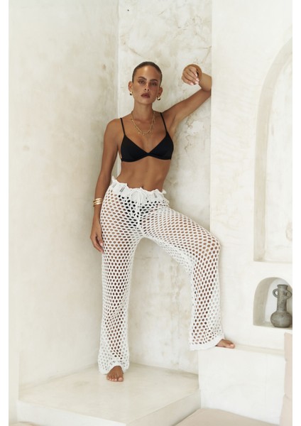 Texas Bağcıklı Beyaz Ajur Pantolon fiyatları