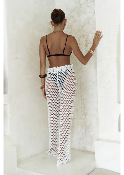 Texas Bağcıklı Beyaz Ajur Pantolon indirimleri