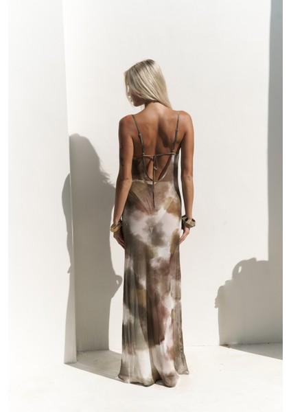 Chomhan Askılı Degaje Yeşil Uzun Elbise fırsatları