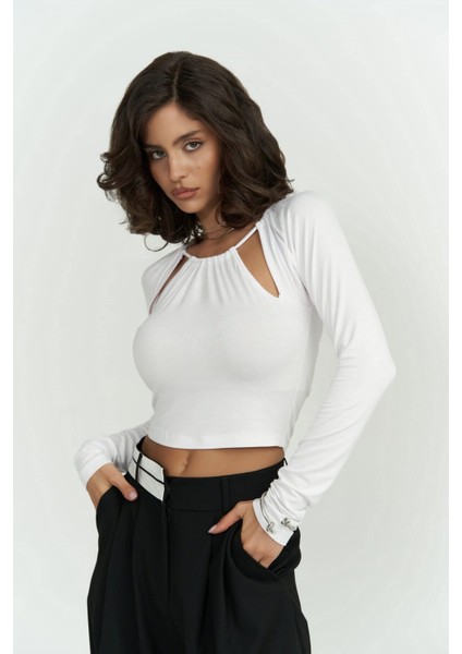Mastery Ip Detaylı Uzun Kollu Beyaz Bluz indirimleri